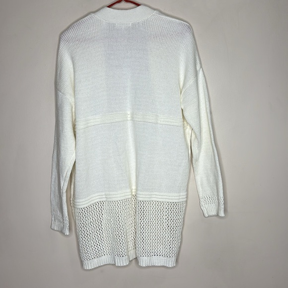 Maurices | White Long Sleeve Knit Cardigan | Oversized Top Perfect Layering NWT - Picture 6 of 7